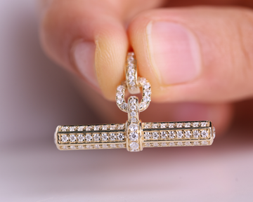 14K Gold T Bar Necklace, Moissanite Bar Pendant, Minimalist Jewelry, Gift for Women