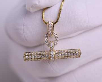 14K Gold T Bar Necklace, Moissanite Bar Pendant, Minimalist Jewelry, Gift for Women