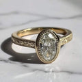 Bezel Set 2CT Oval Cut Moissanite Engagement Ring, Vintage Art Deco 14K Gold Wedding Ring, Oval Moissanite Solitaire Ring, Milgrain Set Ring