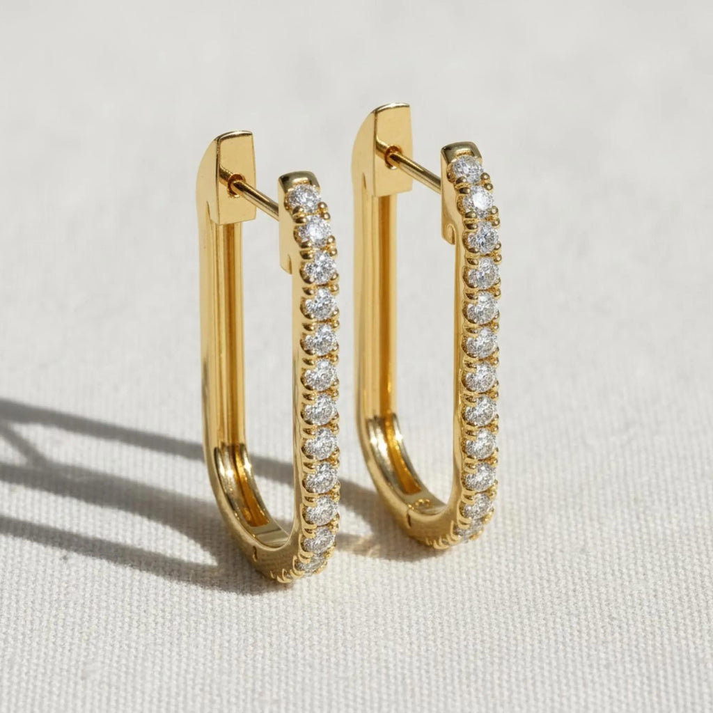 Diamond Hoop Earring / Diamond Huggies / 14k Solid Gold Huggie Earrings / Hoop Earrings / Diamond Hoop Earring / Last Minute Gift