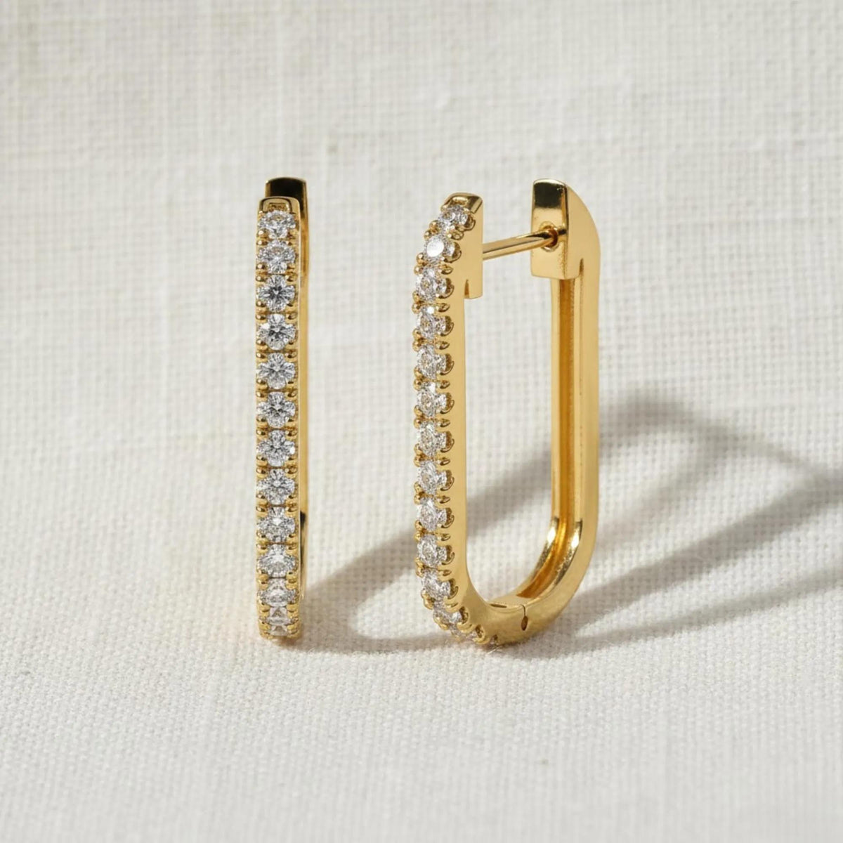 Diamond Hoop Earring / Diamond Huggies / 14k Solid Gold Huggie Earrings / Hoop Earrings / Diamond Hoop Earring / Last Minute Gift