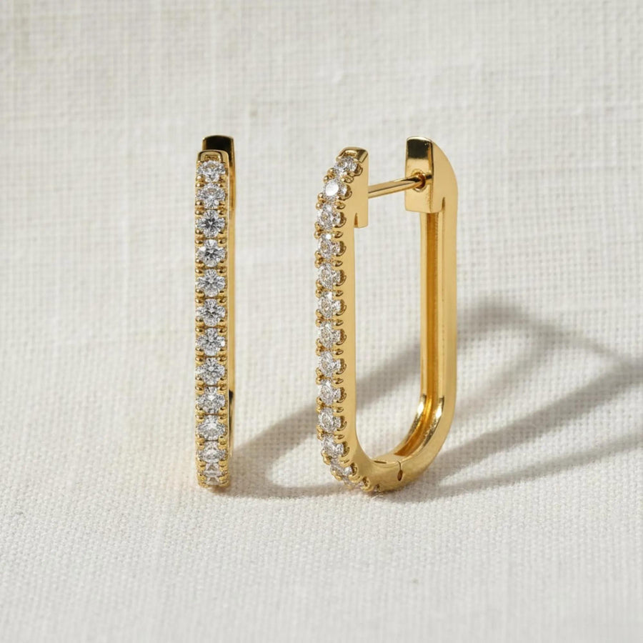 Diamond Hoop Earring / Diamond Huggies / 14k Solid Gold Huggie Earrings / Hoop Earrings / Diamond Hoop Earring / Last Minute Gift