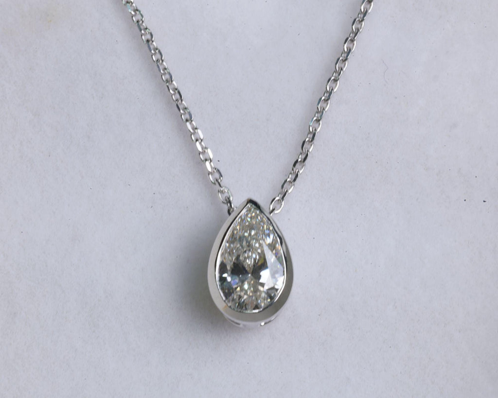 1.50 Ct Pear Cut Moissanite Pendant Pear Moissanite Charm Pear Cut Diamond Pendants For Women 14k Yellow Gold Anniversary Gift For Her