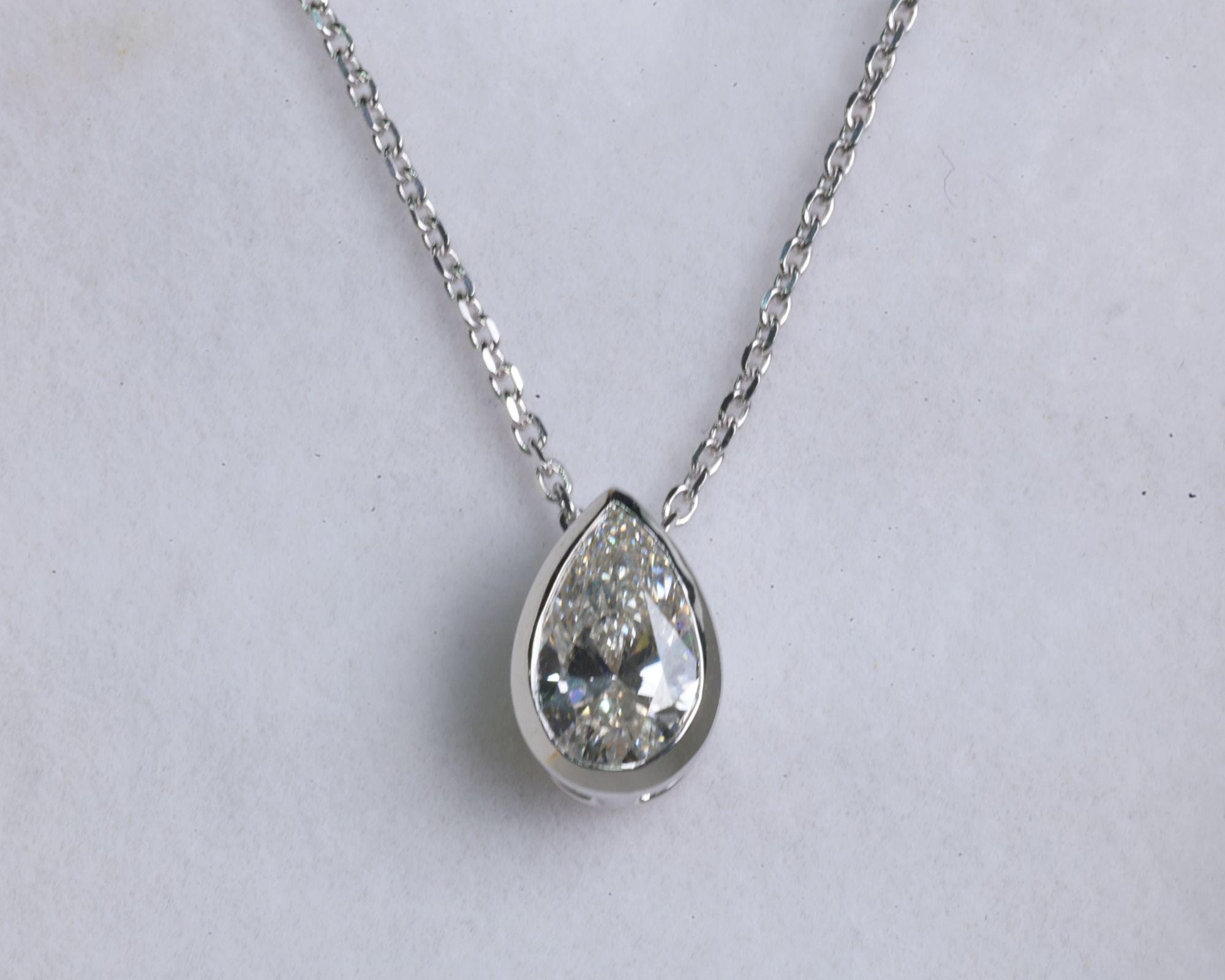 1.50 Ct Pear Cut Moissanite Pendant Pear Moissanite Charm Pear Cut Diamond Pendants For Women 14k Yellow Gold Anniversary Gift For Her
