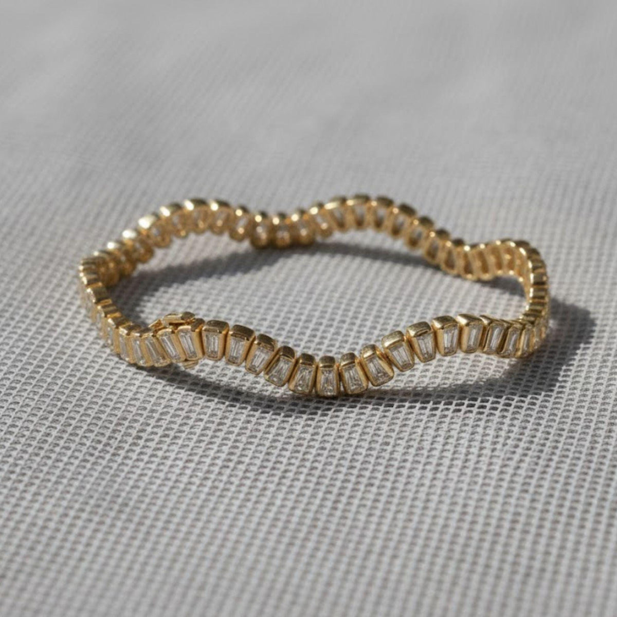 Handmade Tennis Bracelet, Gold Tennis Bracelet, Moissanite Tennis Bracelet, Dainty Bracelet, Diamond Bracelet, Gift for Her, Bracelet