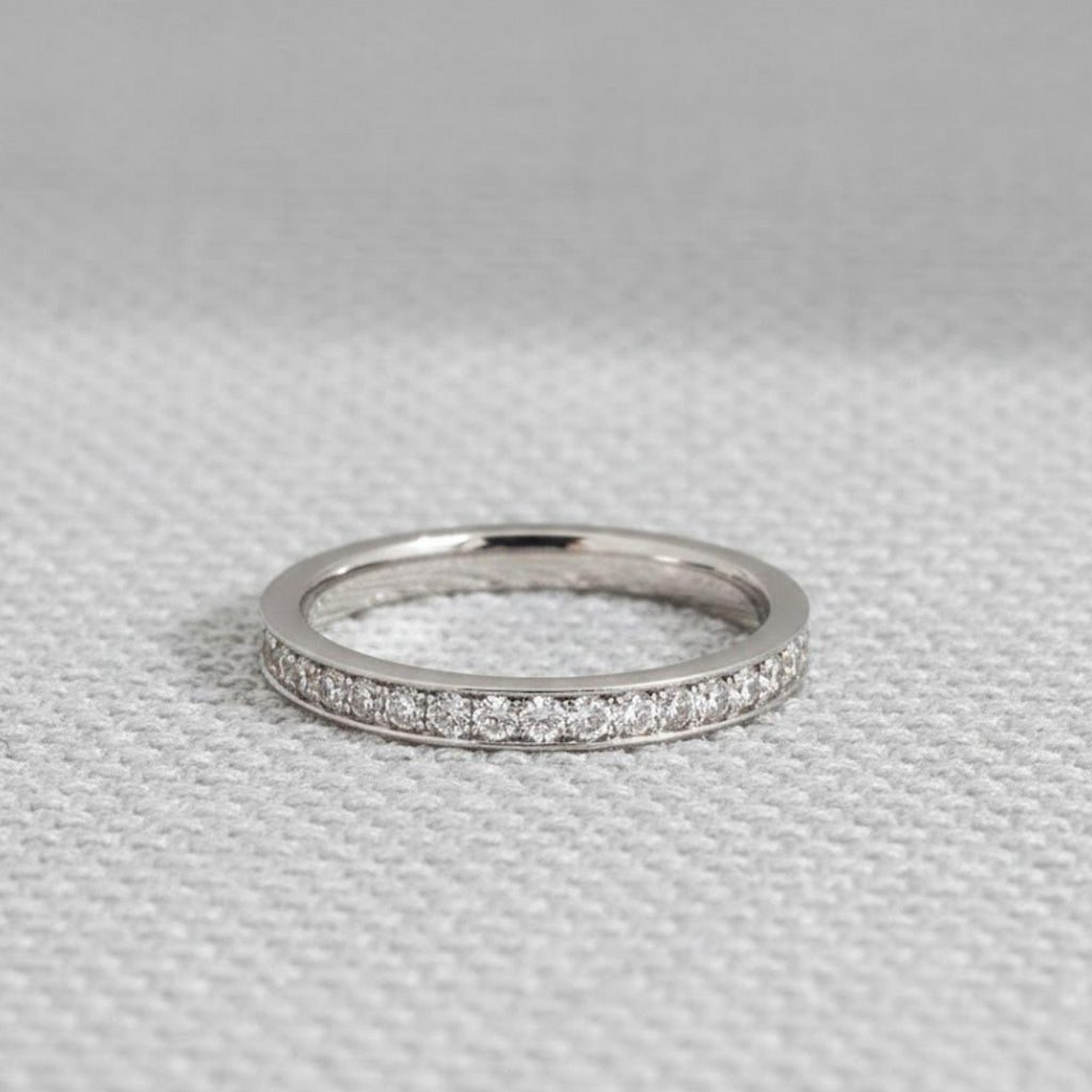 Dainty Moissanite Eternity 14K Gold Ring Jewelry, Custom April Birthstone Ring Minimalist Everyday Ring Moissanite Band Ring
