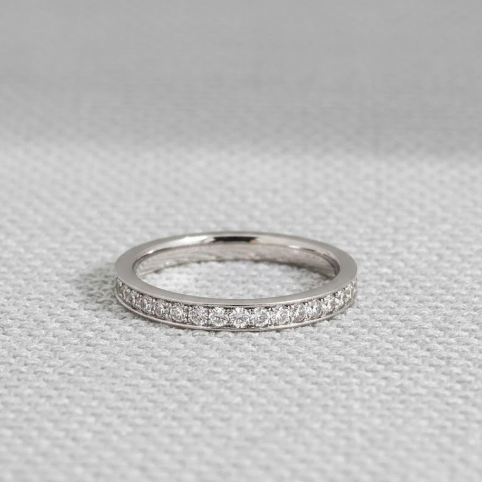 Dainty Moissanite Eternity 14K Gold Ring Jewelry, Custom April Birthstone Ring Minimalist Everyday Ring Moissanite Band Ring