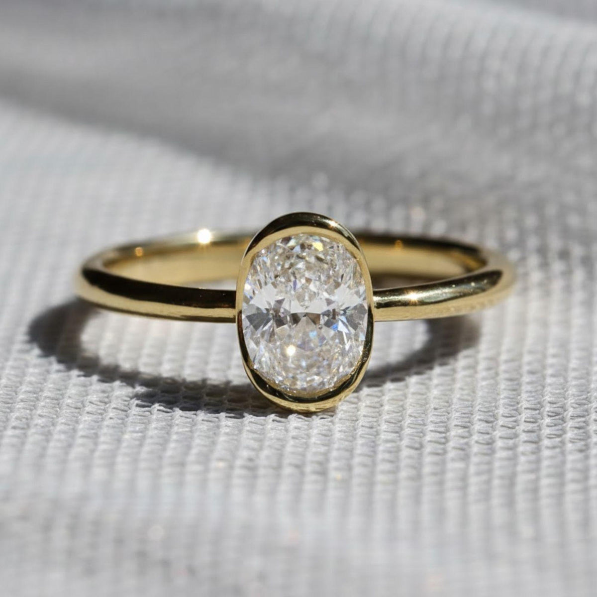 1.00CT Oval Moissanite Engagement Ring 14K Gold Solitaire Ring, Moissanite Alternative, Oval Wedding Ring For Women