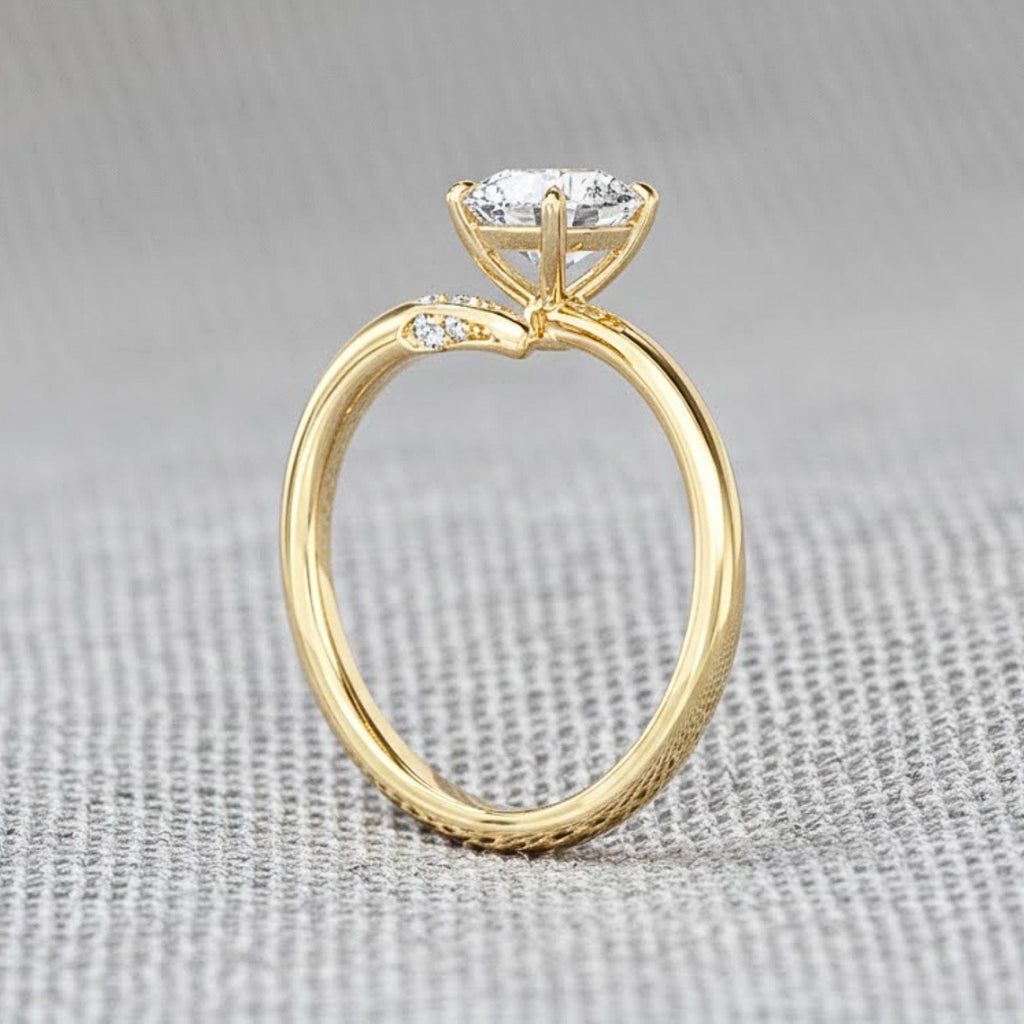 14K Gold Moissanite Engagement Ring • Four Prong Solitaire Moissanite Ring • Sterling Silver Wedding Jewelry • Trendy Best Friend Gift
