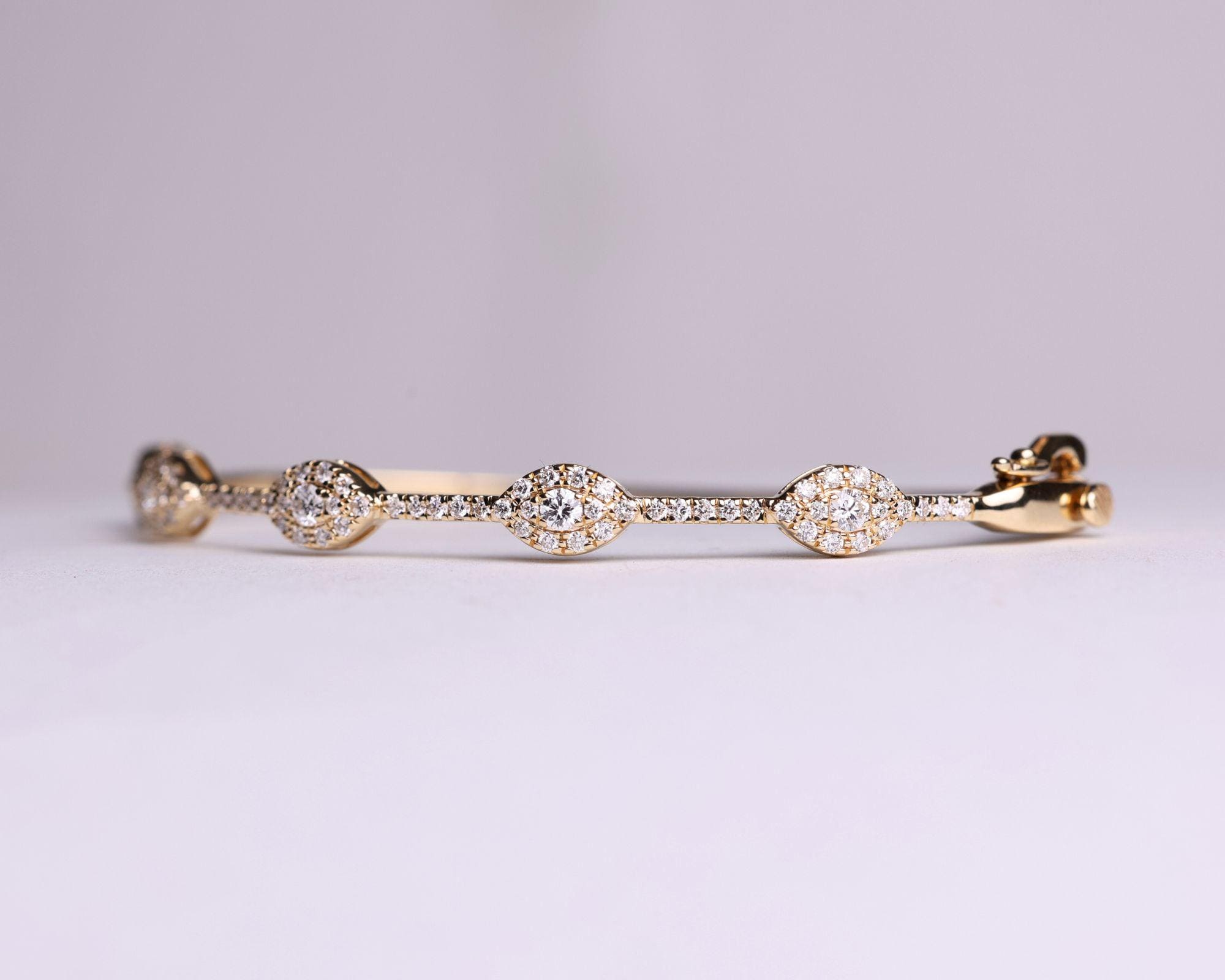 14k Round Moissanite Bangle Bracelet 0.84 ctw, Stackable Moissanite Bracelet, Last Minute Gift, Vintage Bracelet, Gold Bracelet