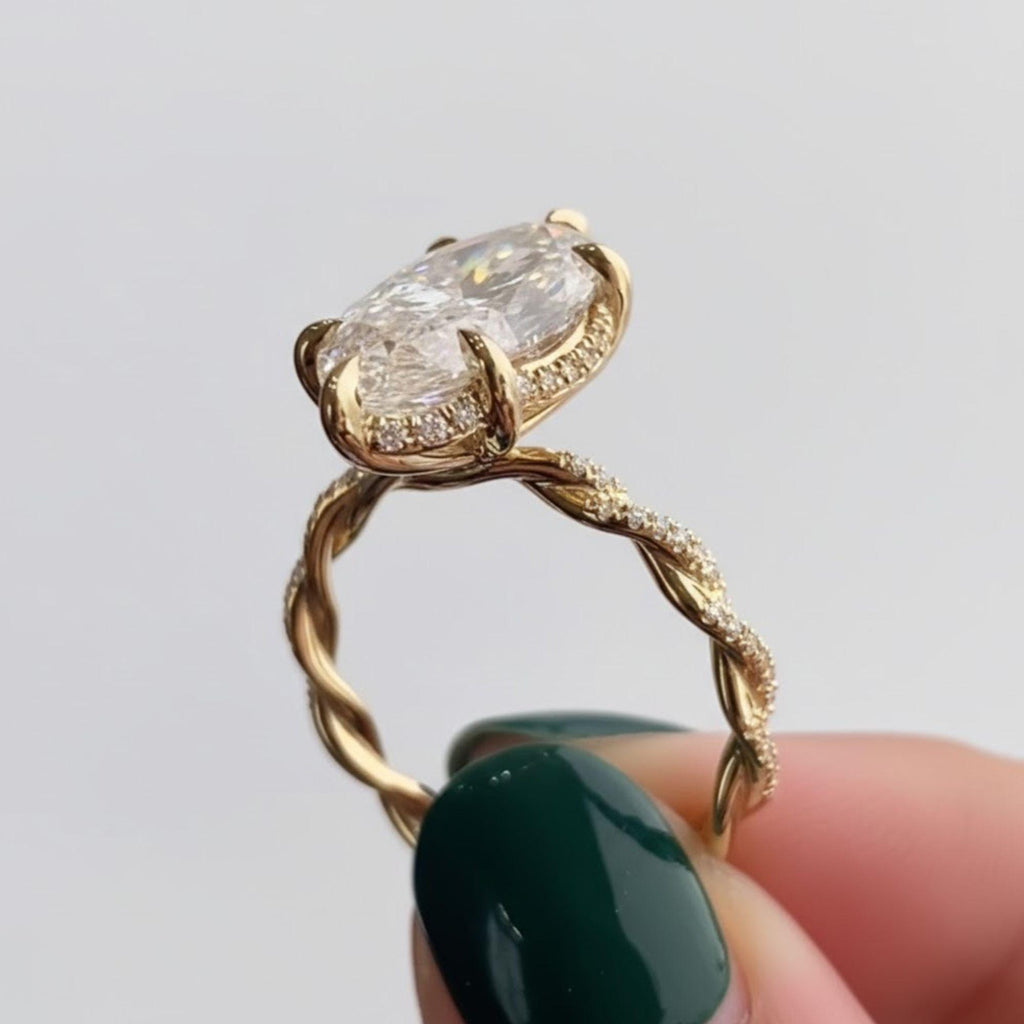 Vintage Marquise Moissanite Engagement Ring 14K Solid Gold Victorian 14K Gold Engraved Wedding Promise Rings for Women Handmade Ring