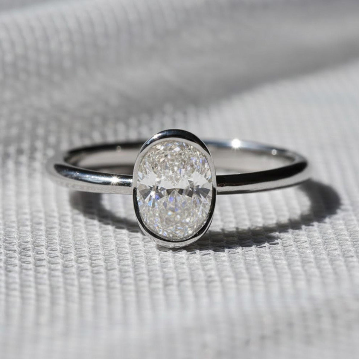 1.00CT Oval Moissanite Engagement Ring 14K Gold Solitaire Ring, Moissanite Alternative, Oval Wedding Ring For Women