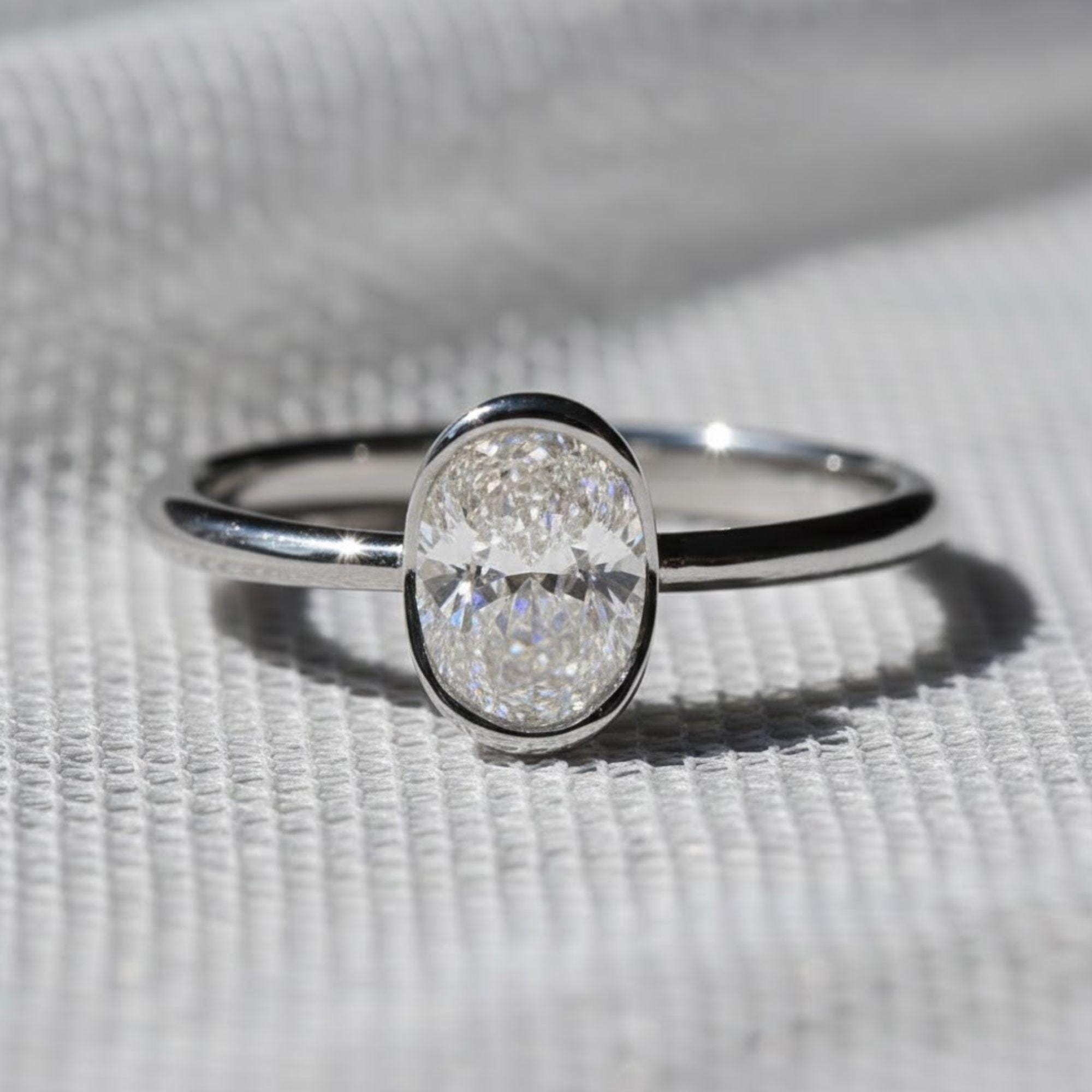 1.00CT Oval Moissanite Engagement Ring 14K Gold Solitaire Ring, Moissanite Alternative, Oval Wedding Ring For Women