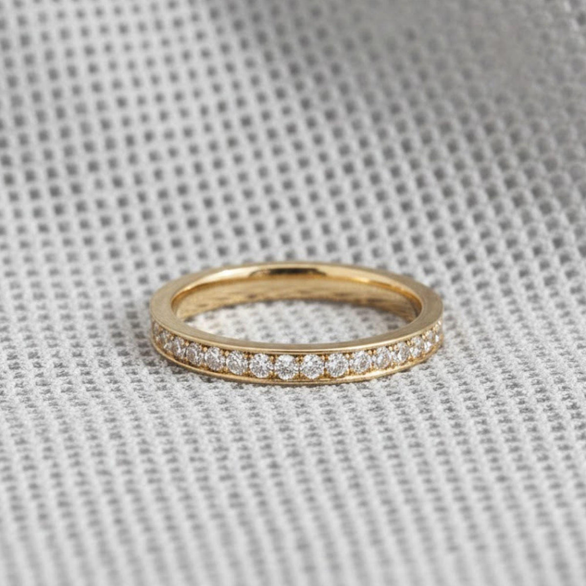 Dainty Moissanite Eternity 14K Gold Ring Jewelry, Custom April Birthstone Ring Minimalist Everyday Ring Moissanite Band Ring