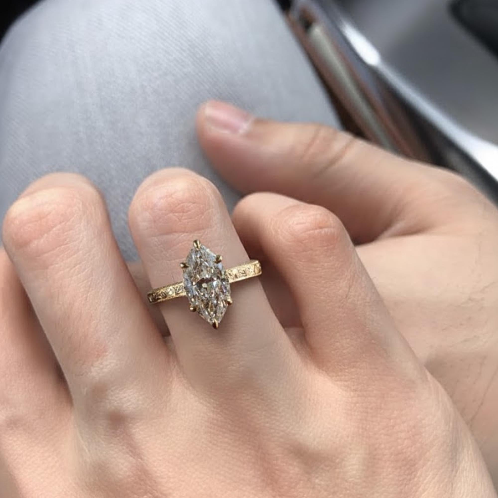 3 CT Marquise Cut Moissanite Engagement Ring, Marquise Wedding Ring, Promise Ring, Six Prong Set Classy Anniversary Rings | Gift For Her