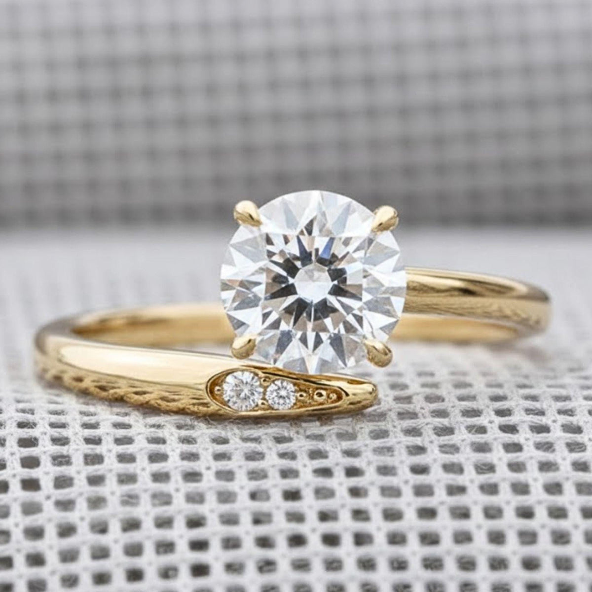 14K Gold Moissanite Engagement Ring • Four Prong Solitaire Moissanite Ring • Sterling Silver Wedding Jewelry • Trendy Best Friend Gift