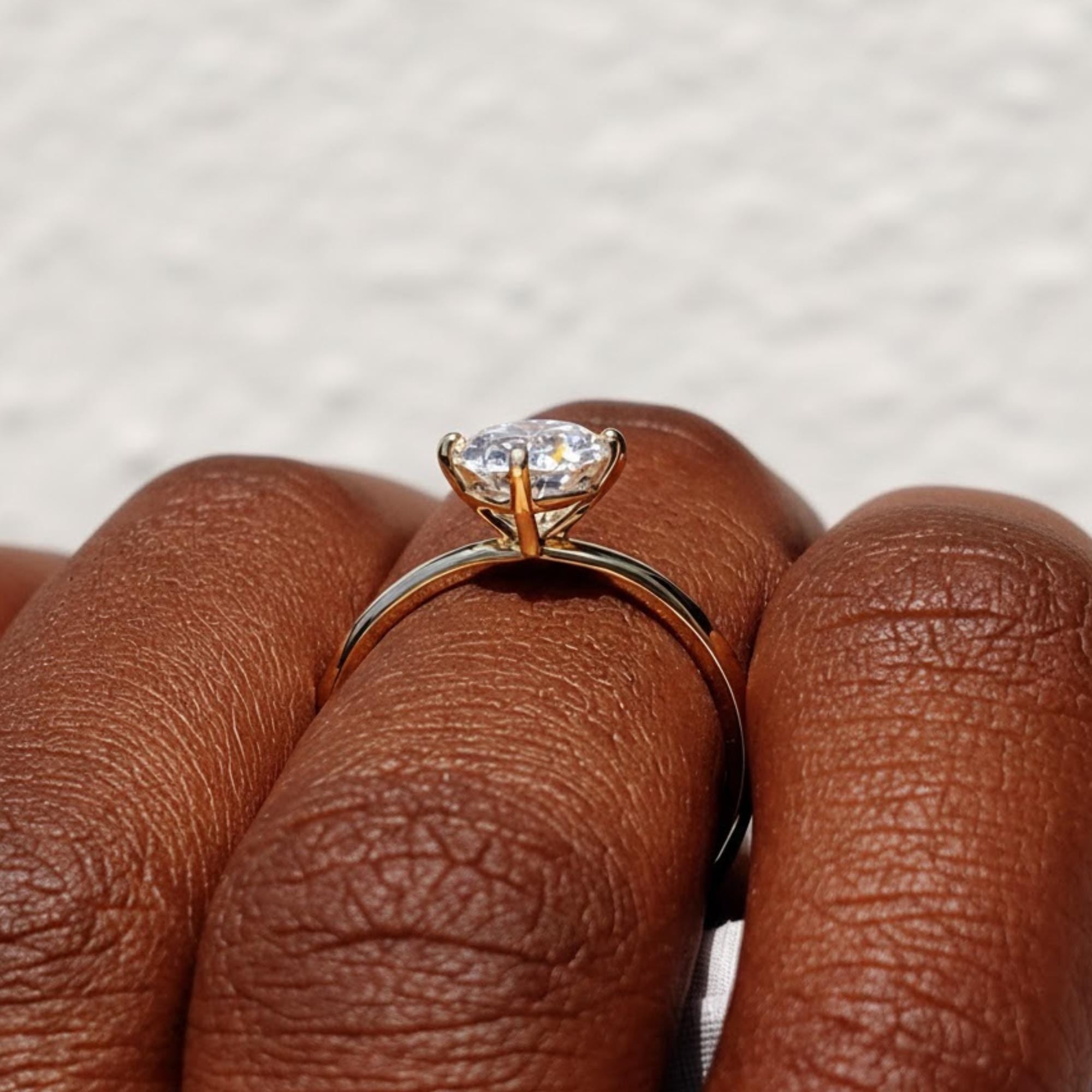 Oval Diamond Ring, Moissanite Diamond Solitaire Engagement Ring, Proposal Gold Ring, Handmade Rings For Women, Anniversary Gift for Her