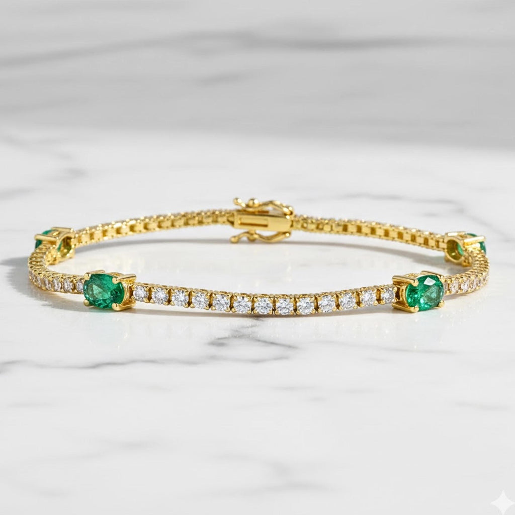 Round Brilliant Cut Moissanite Diamond Tennis Bracelet | 3.000 CTW D+ Colour VVS1 Diamonds | Gift for Her Diamond Bracelet