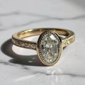 Bezel Set 2CT Oval Cut Moissanite Engagement Ring, Vintage Art Deco Silver Wedding Ring, Oval Moissanite Solitaire Ring, Milgrain Set Ring