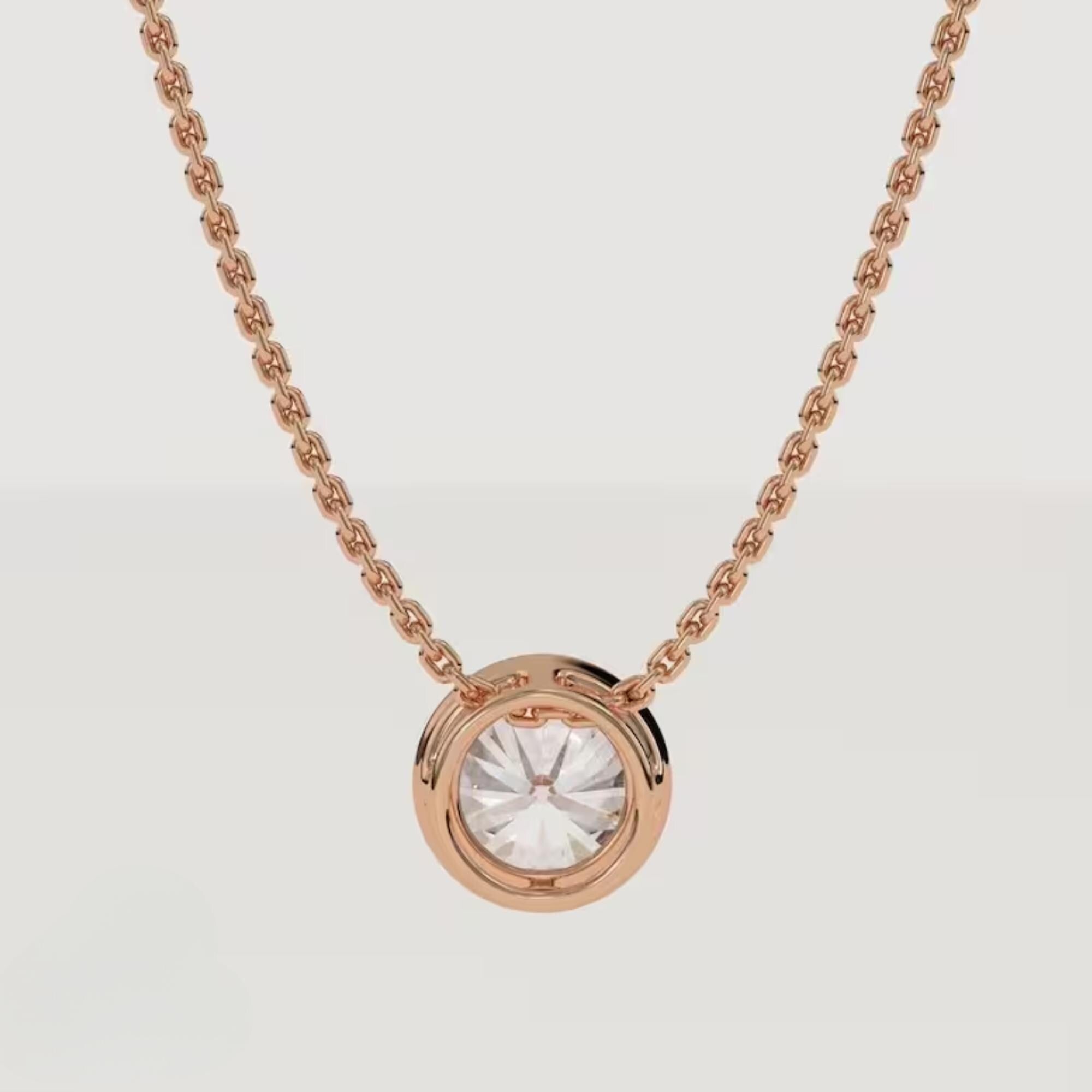 14k Gold Moissanite Necklace Moissanite Solitaire Necklace Bridesmaid Necklace Minimalist Round Brilliant Cut Solitaire Necklace