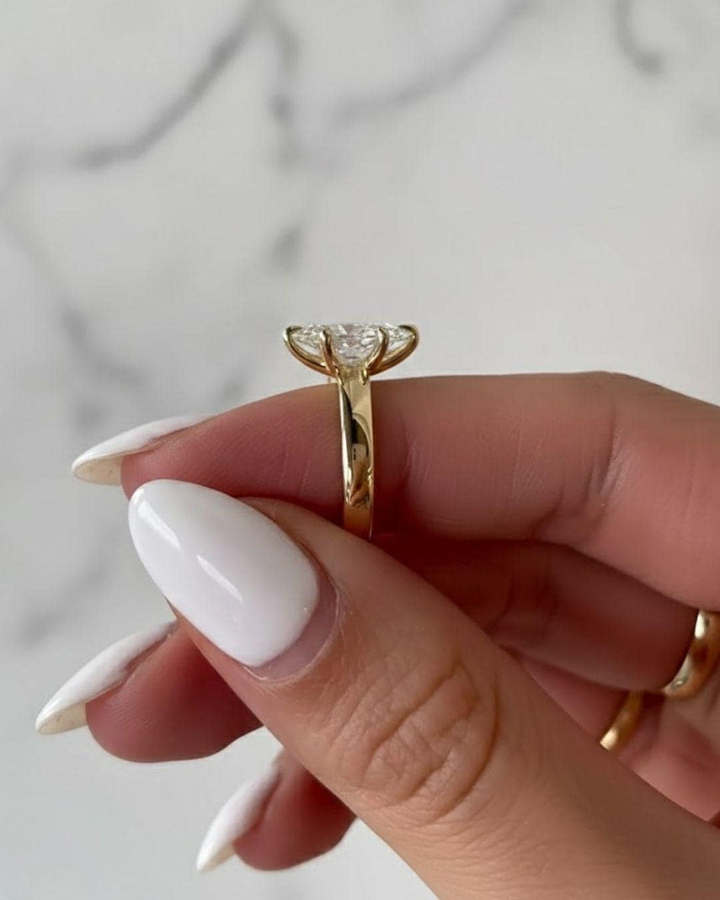 2.0ct Marquise Cut Moissanite Engagement Ring | 14K Gold Solitaire Promise Ring | Delicate Proposal Anniversary Bridal Jewelry