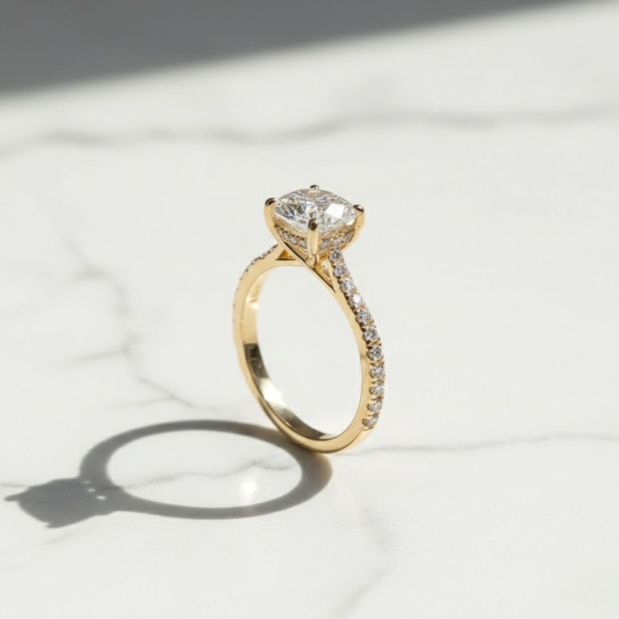 Brilliant Oval Cut Solitaire Engagement Ring | 14K Gold Moissanite Wedding Ring | Classic Promise Ring | Dainty Anniversary Gift for Her