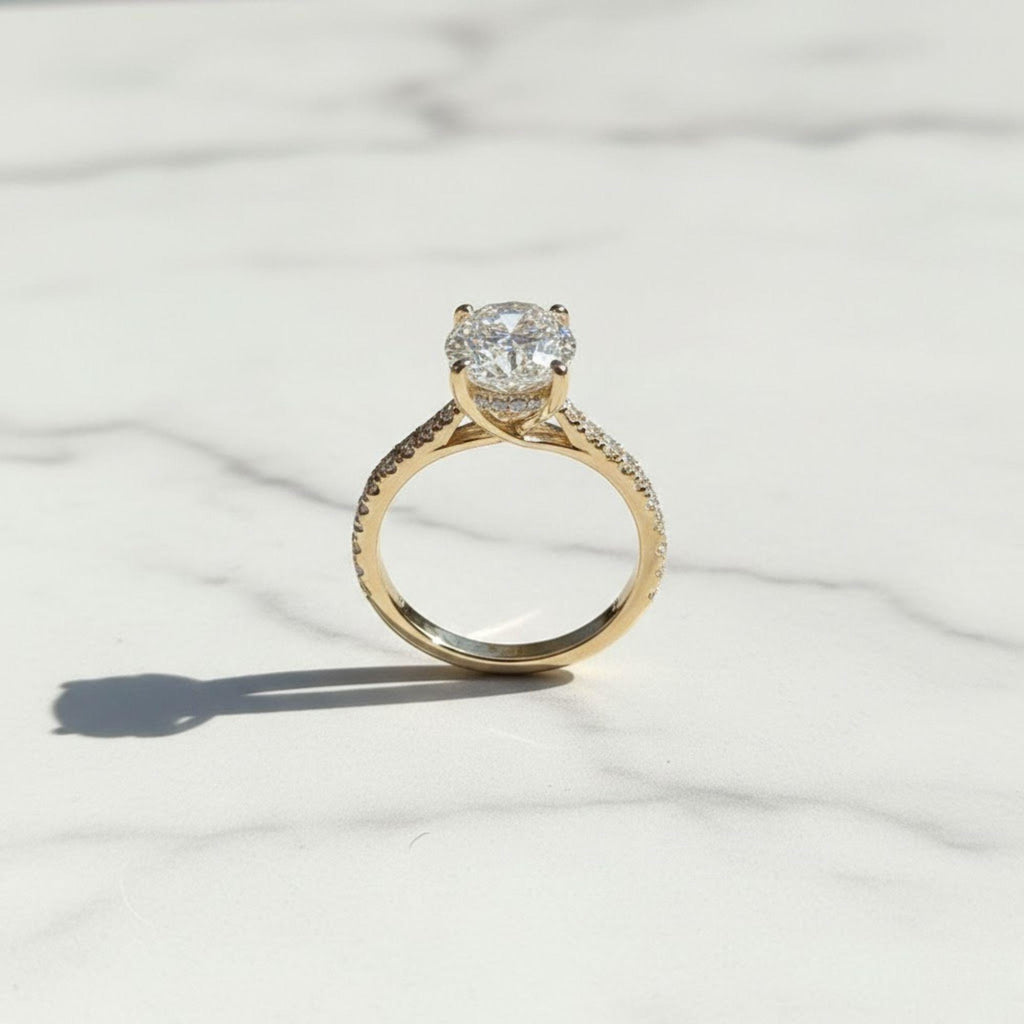 Brilliant Oval Cut Solitaire Engagement Ring | 14K Gold Moissanite Wedding Ring | Classic Promise Ring | Dainty Anniversary Gift for Her