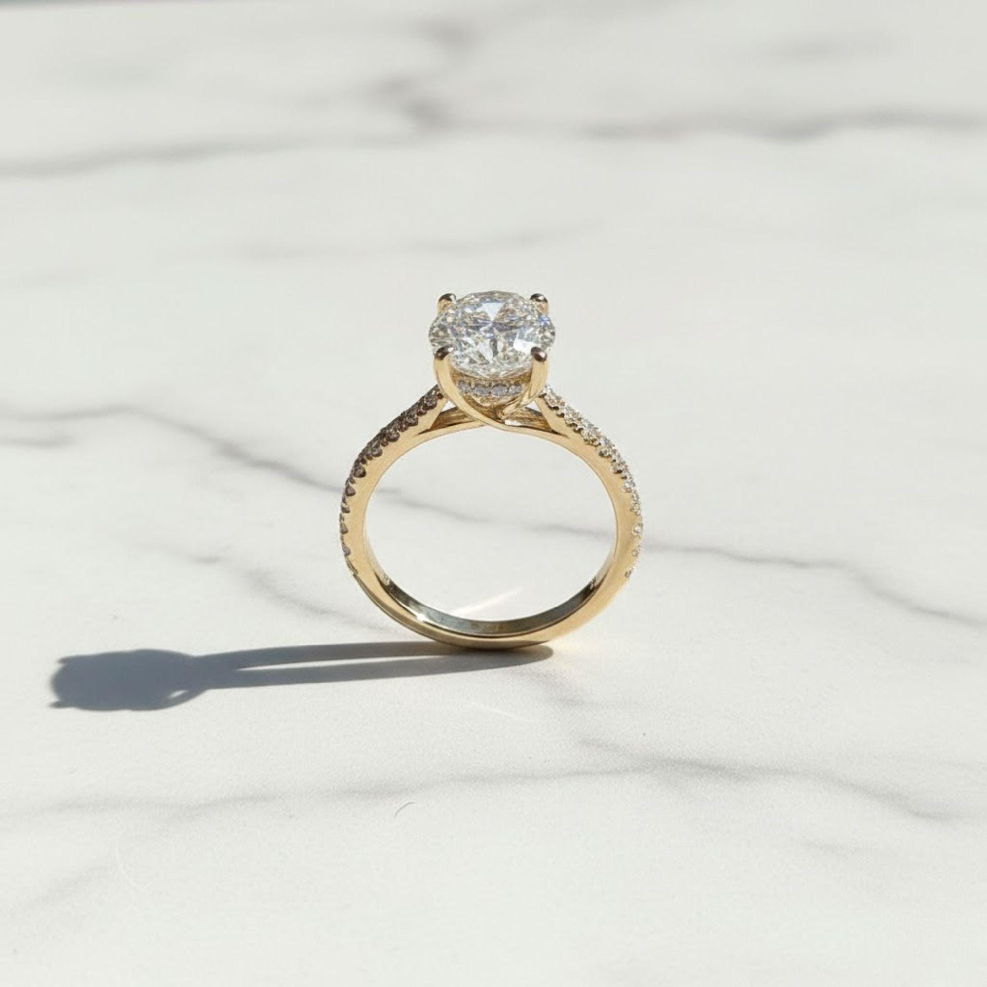 Brilliant Oval Cut Solitaire Engagement Ring | 14K Gold Moissanite Wedding Ring | Classic Promise Ring | Dainty Anniversary Gift for Her