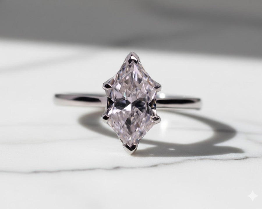 Dutch Marquise Diamond Tulip Set Gold Ring 2.00 CT Moissanite VvS+ D+ White Gold Engagement Anniversary Gift for Women