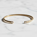 Open Cuff Diamond Bangle • Moissanite Bangle • Solid Gold Bracelet • Layering Bangle Bracelet for Women • Minimalist Bracelet • Wedding Gift