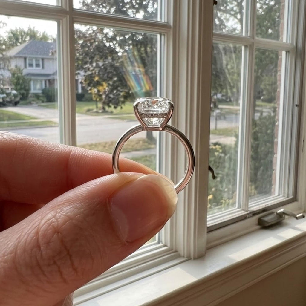 Elongated Cushion Cut Moissanite Engagement Ring, Old Mine Cushion Cut Ring, Elongated Cushion, Solitaire Ring for Her