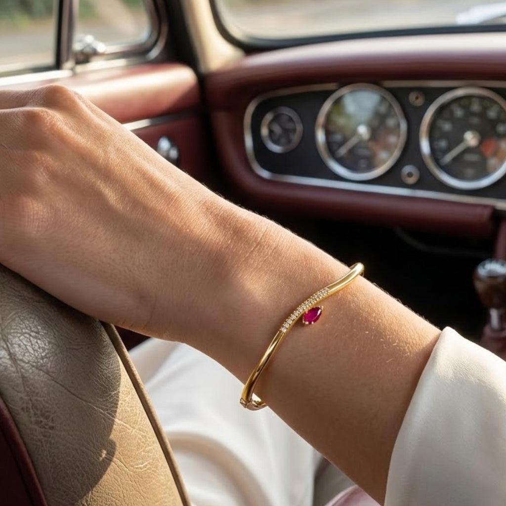 Ruby Bracelet / 14k Gold marquise Setting Ruby Bracelet/Ruby diamond Bracelet / July Birthstone Gift, Gift for Her
