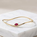 Ruby Bracelet / 14k Gold marquise Setting Ruby Bracelet/Ruby diamond Bracelet / July Birthstone Gift, Gift for Her