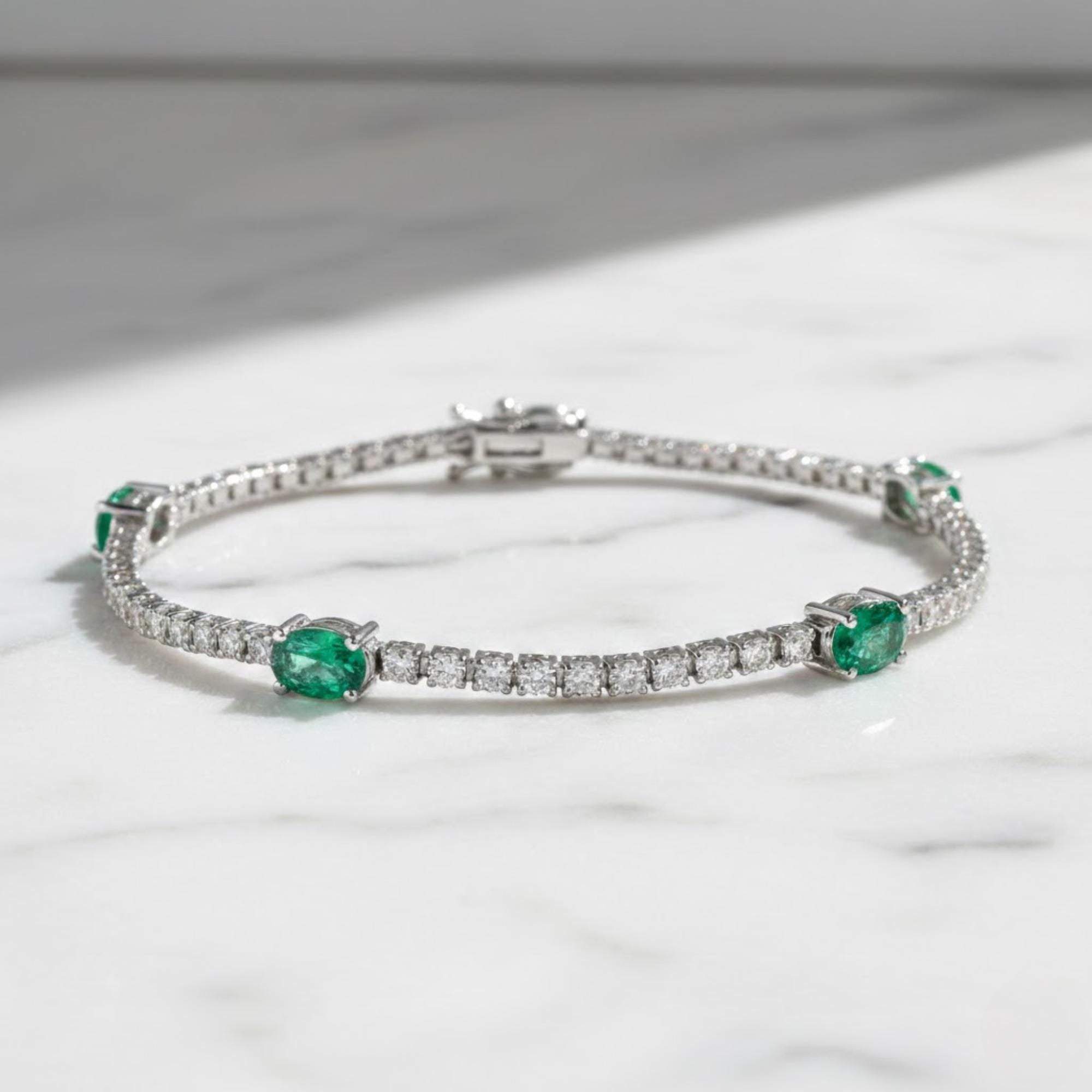 Round Brilliant Cut Moissanite Diamond Tennis Bracelet | 3.000 CTW D+ Colour VVS1 Diamonds | Gift for Her Diamond Bracelet