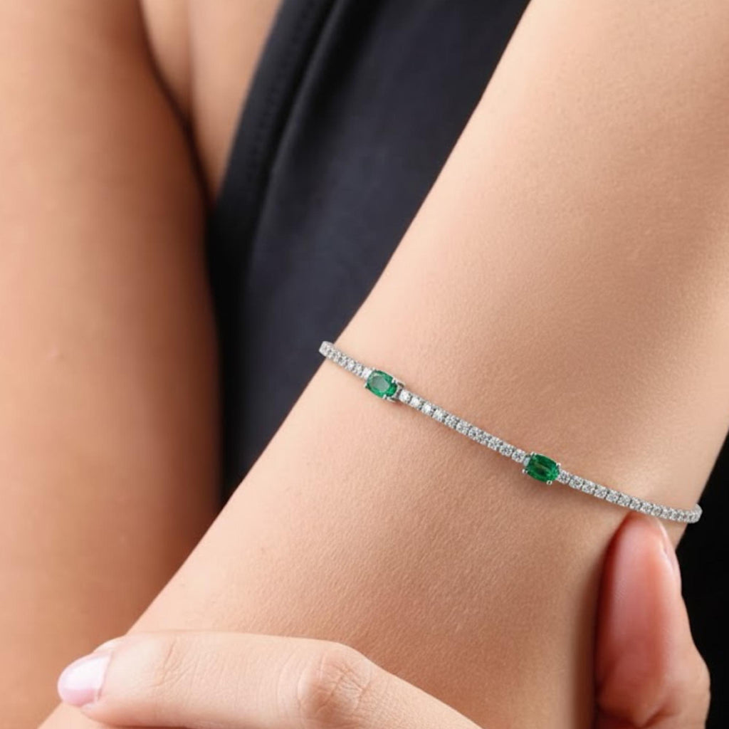 Round Brilliant Cut Moissanite Diamond Tennis Bracelet | 3.000 CTW D+ Colour VVS1 Diamonds | Gift for Her Diamond Bracelet