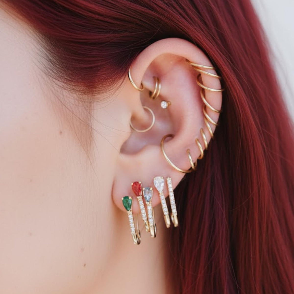 Safety pin earring 14K Gold Diamond safety pin earring hypoallergenic safety pin earrings small saftey pin earrings