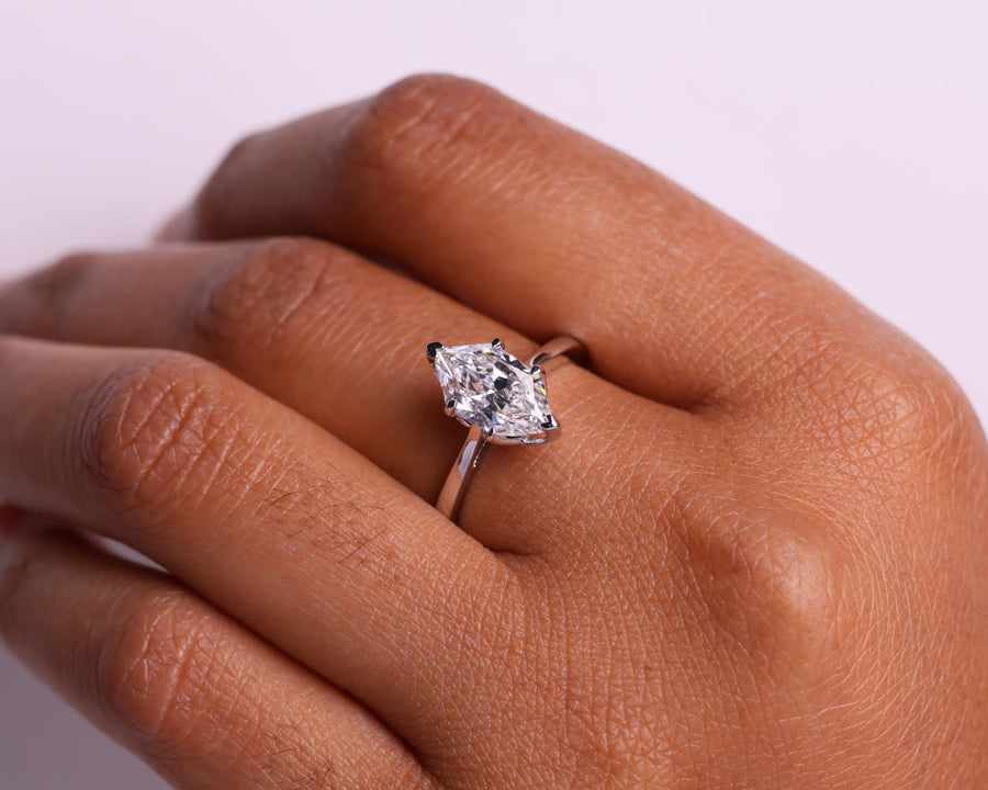 Dutch Marquise Diamond Tulip Set Gold Ring 2.00 CT Moissanite VvS+ D+ White Gold Engagement Anniversary Gift for Women