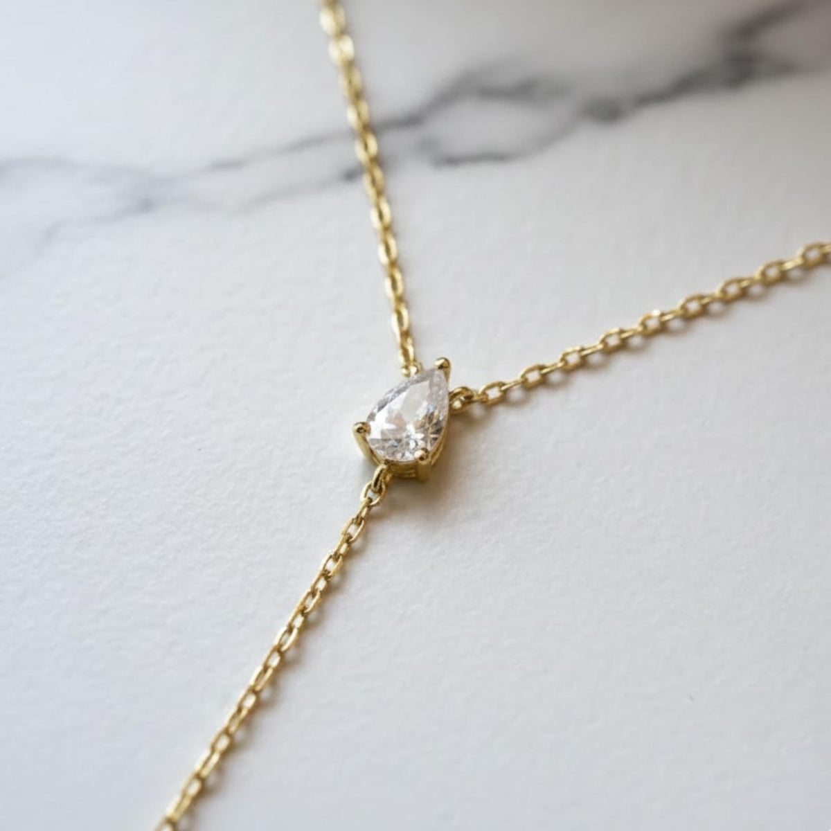 Lariat Necklace, Y Necklace, Dainty Necklace, Moissanite Necklace, Minimalist Necklace, Minimalist Jewelry, Long Necklace, Gold Necklace