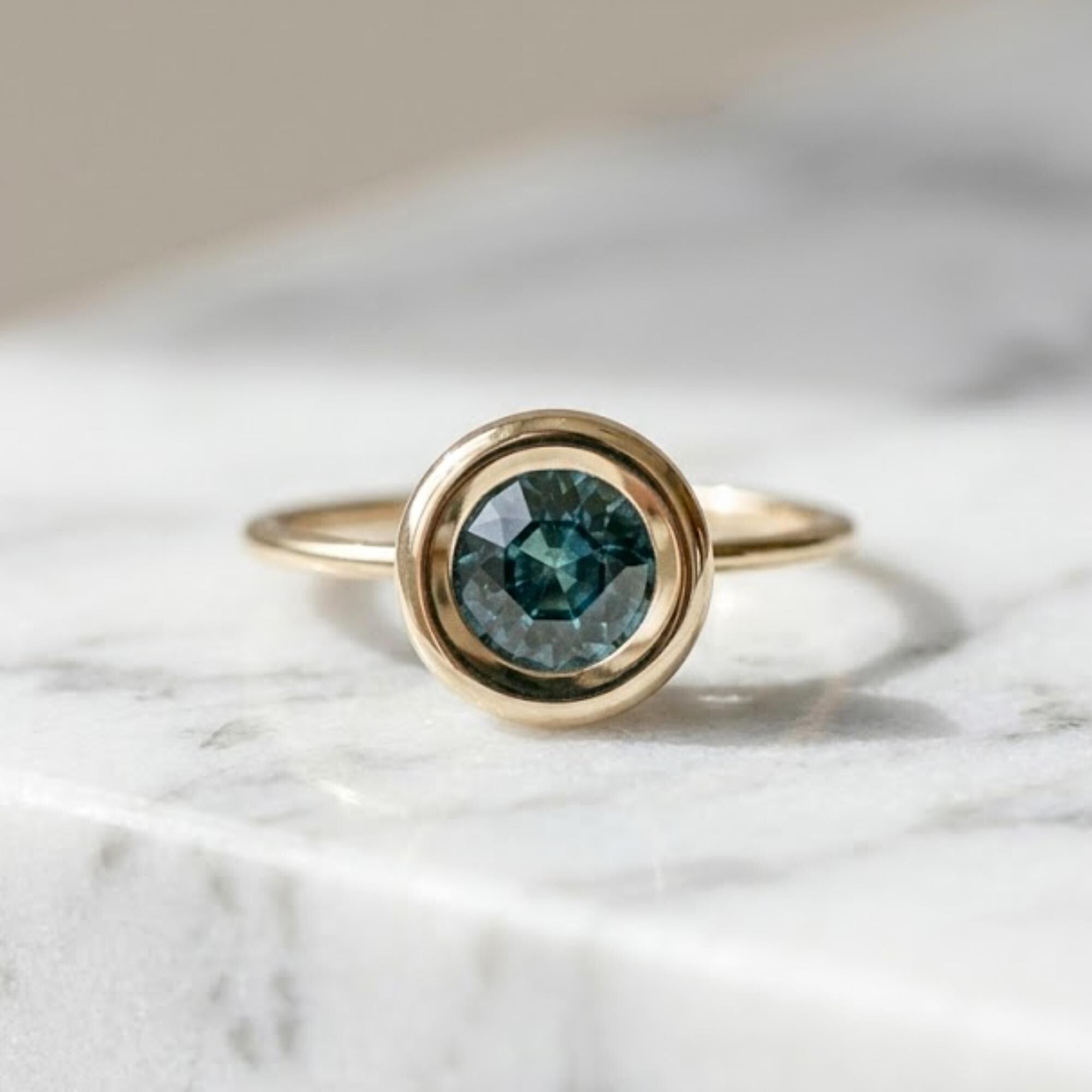 Solid Gold Round Cut Moissanite Engagement Ring, Hidden Halo, Art Deco Ring