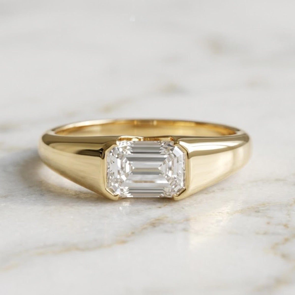 Emerald Cut Engagement Ring Emerald Moissanite Solitaire Ring Emerald Cut Diamond Ring Wedding Ring for Women Best Anniversary Gifts