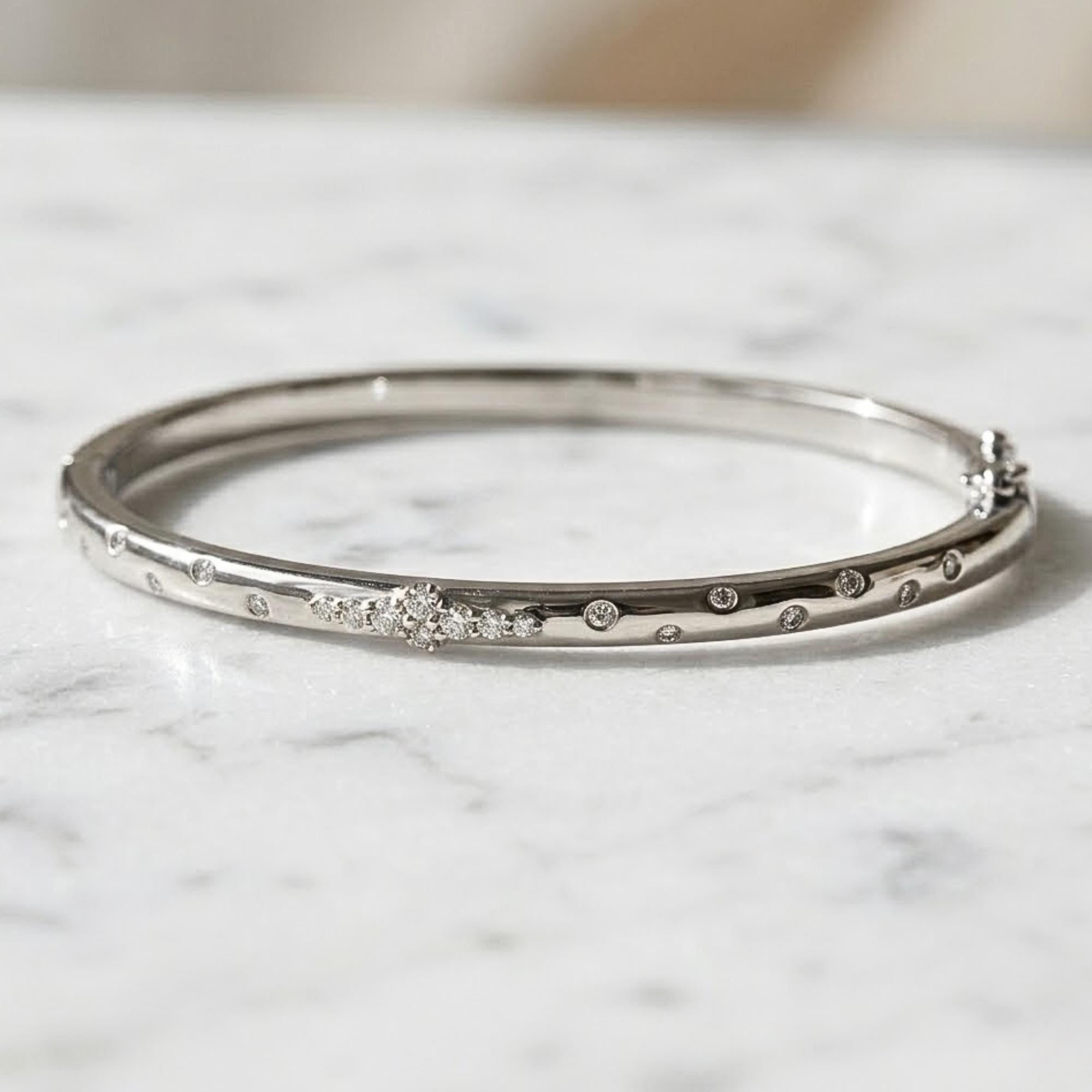 moissanite bracelet: 14K Yellow Gold Minimalist Bracelet