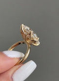3CT Marquise Cut Hidden Halo Moissanite Engagement Ring For Women Marquise Tulip Set Ring 14K Solid Gold Wedding Ring Marquise Diamond Ring
