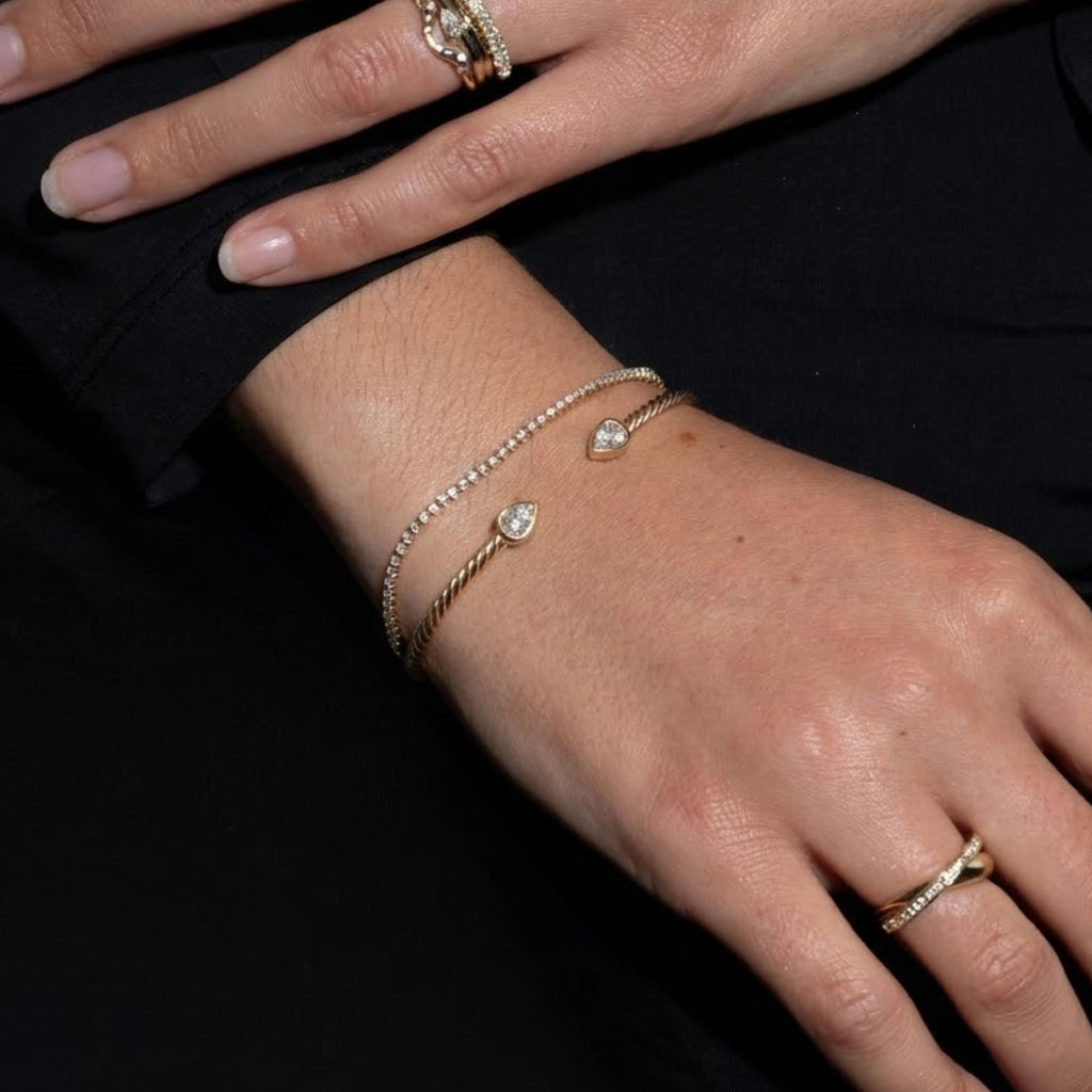 Dainty 14K Gold Moissanite Diamond Tennis Bracelet - 1.70 Carats