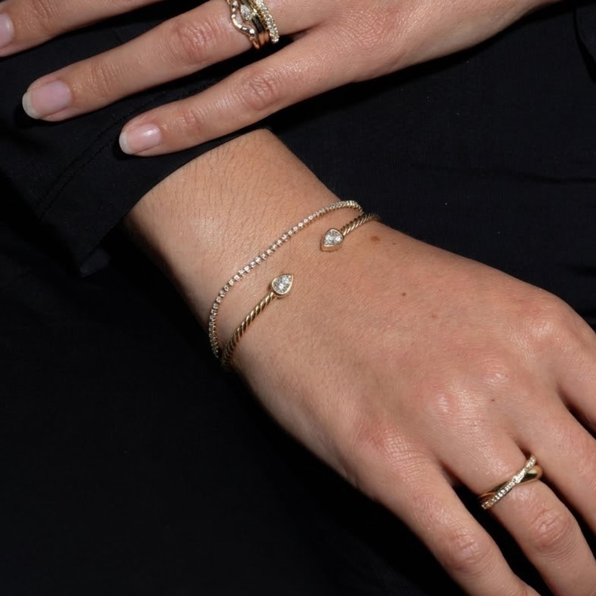 Dainty 14K Gold Moissanite Diamond Tennis Bracelet - 1.70 Carats
