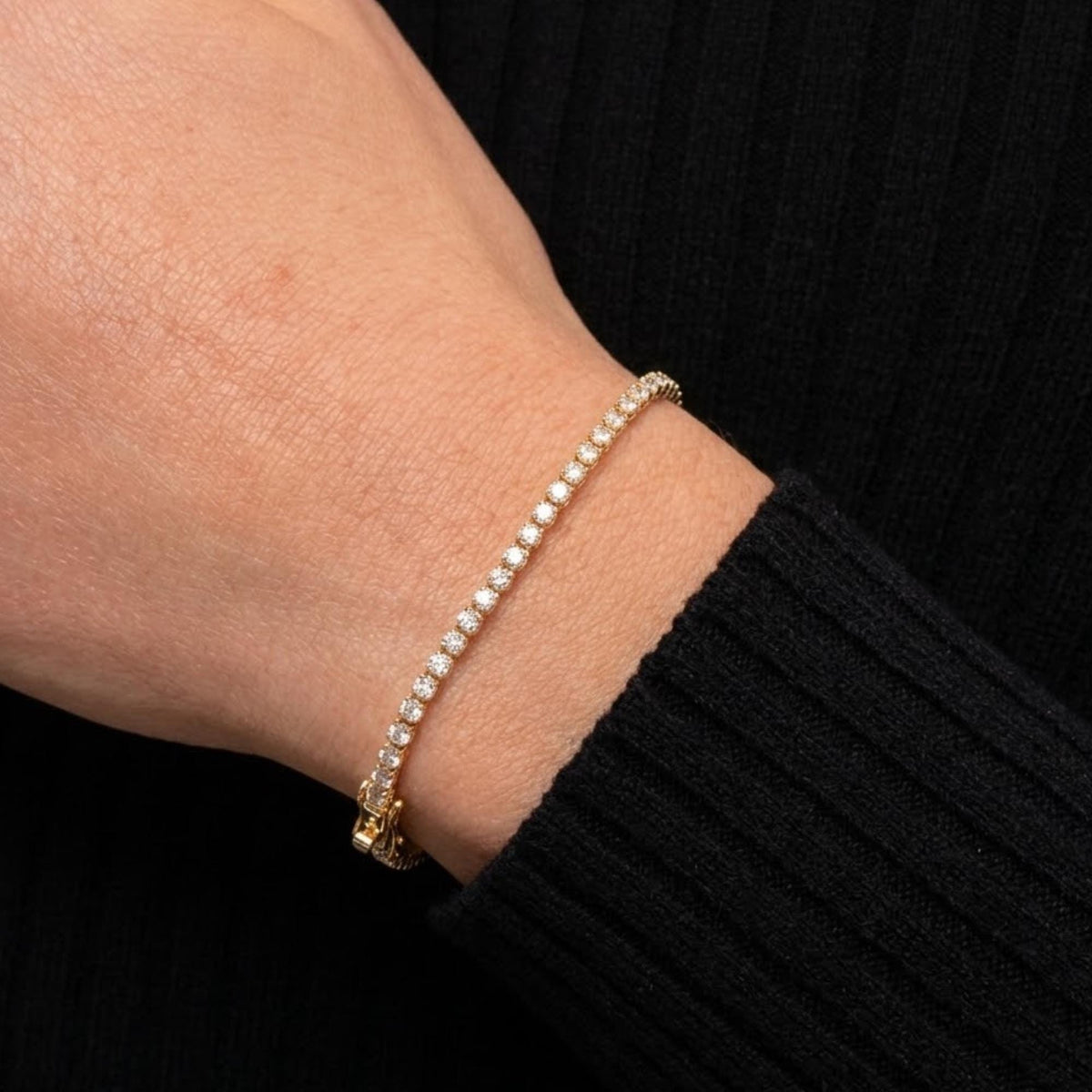 Dainty 14K Gold Moissanite Diamond Tennis Bracelet - 1.70 Carats