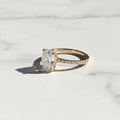 Brilliant Oval Cut Solitaire Engagement Ring | 14K Gold Moissanite Wedding Ring | Classic Promise Ring | Dainty Anniversary Gift for Her