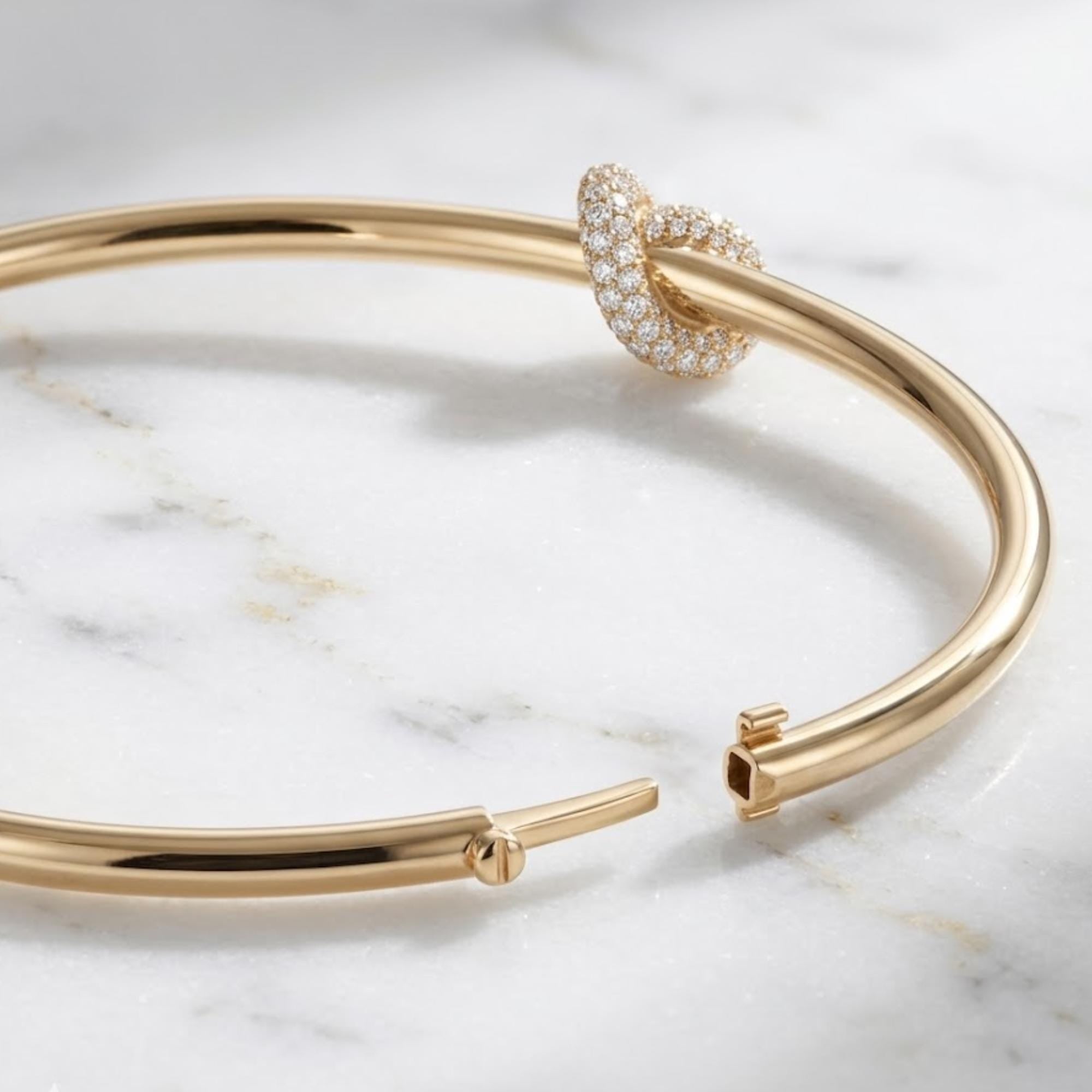 Diamond Bangle / 14k Gold plated Stacking Diamond Bangle 0.60CTW / Stackable Layering Diamond Bangle Bracelet / Gift Ideas