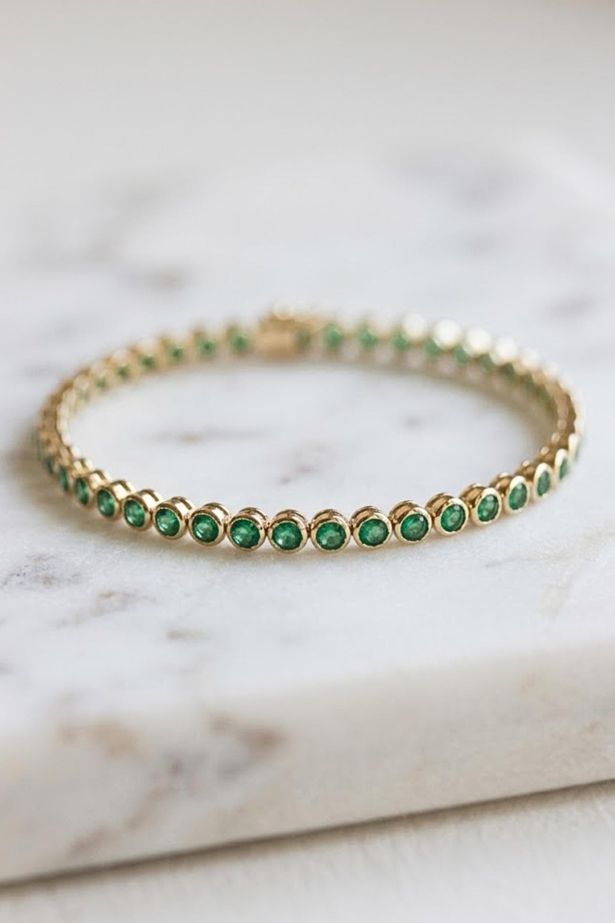 Emerald Tennis Bracelet, Gold Bracelet, Diamond Bracelet Wedding Jewelry Bridal Jewelry Dainty Bracelet Bridesmaid Gift, Gift For Her