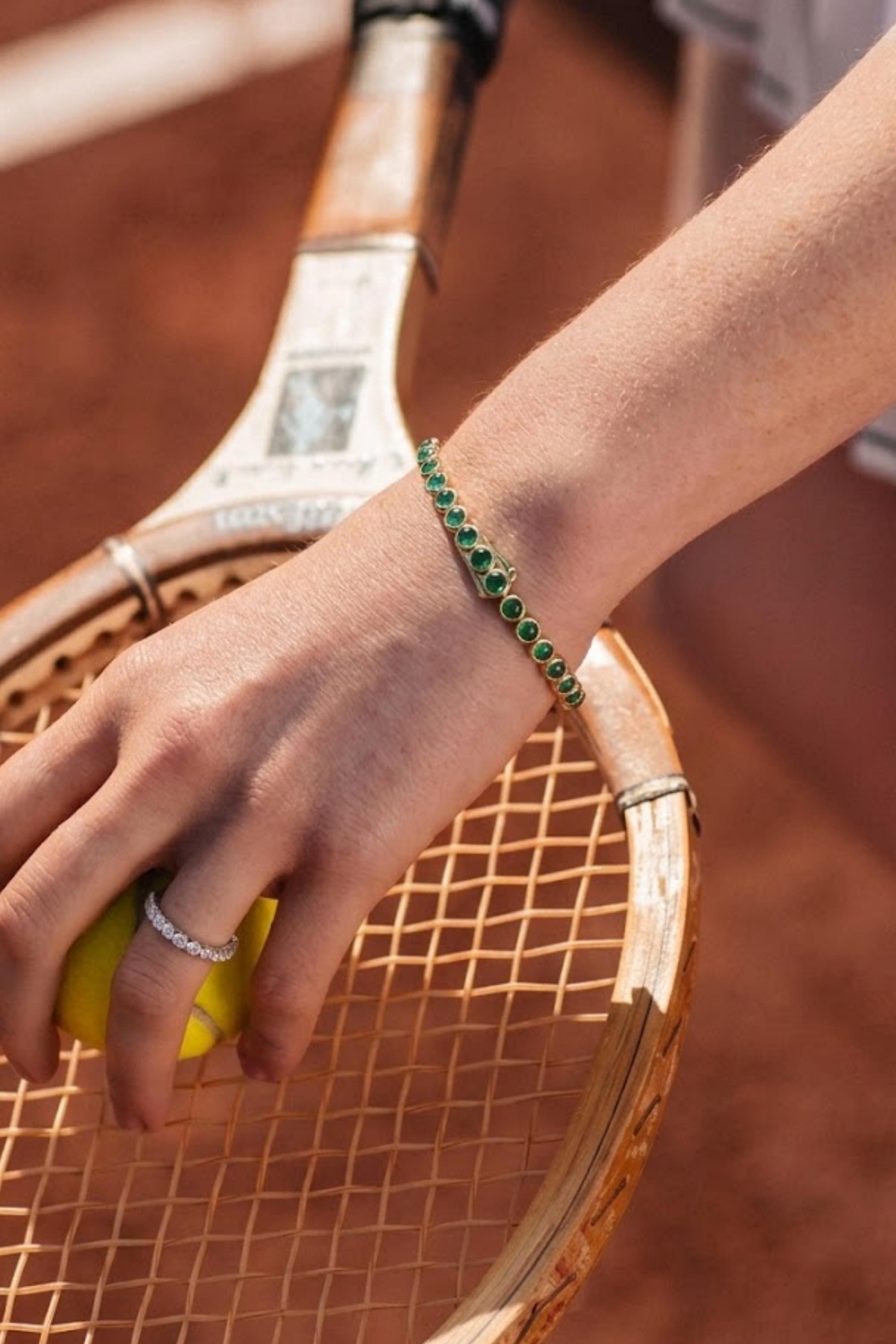 Emerald Tennis Bracelet, Gold Bracelet, Diamond Bracelet Wedding Jewelry Bridal Jewelry Dainty Bracelet Bridesmaid Gift, Gift For Her