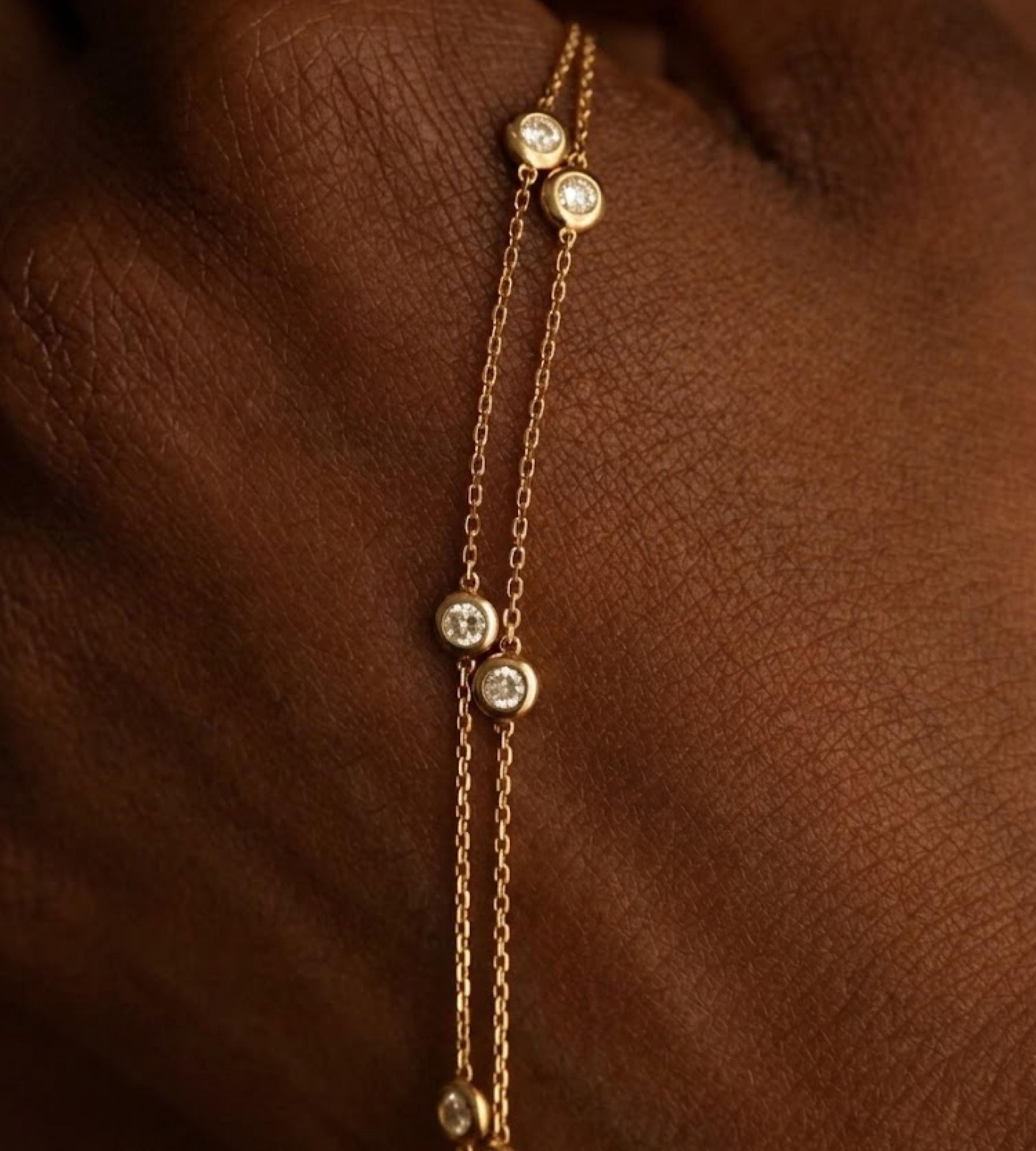 Diamond Necklace / 14k Gold Diamond Solitaire Necklace / Dainty Diamond Necklace / Bridal Jewelry / Floating Diamond Minimalist Fine Jewelry
